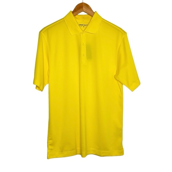 Nike Men Dri Fit UV Tech Golf Polo Shirt Sz Small Yellow Short Sleeve 358324 NWT - Picture 1 of 9